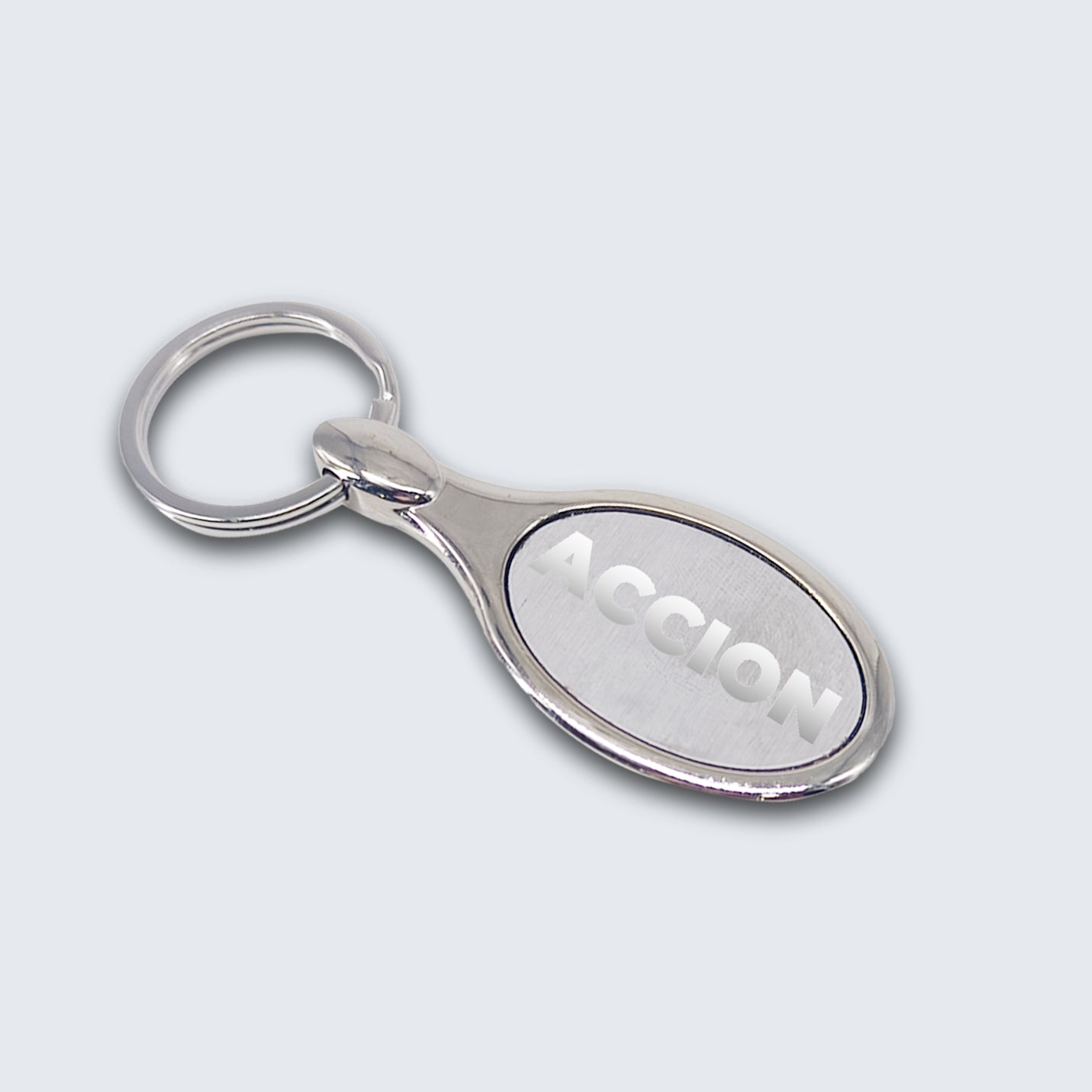 Top-Tier Laser-Engraved Oval Metal Key Chain Img 2